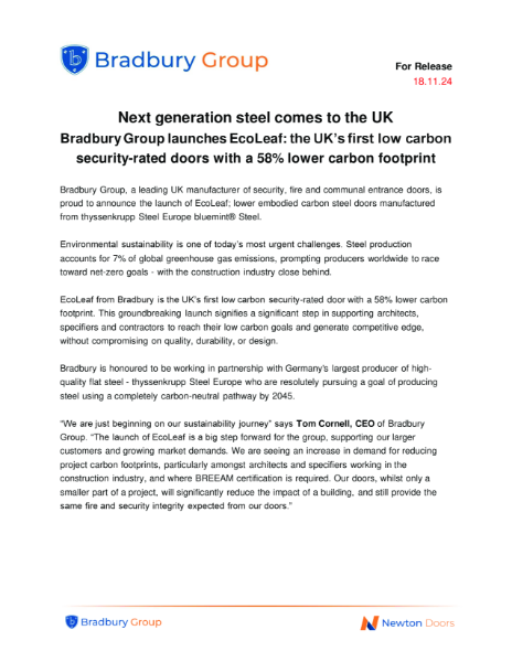 Next generation steel comes to the UK