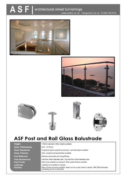 ASF Post and Clamp Glass Balustrade