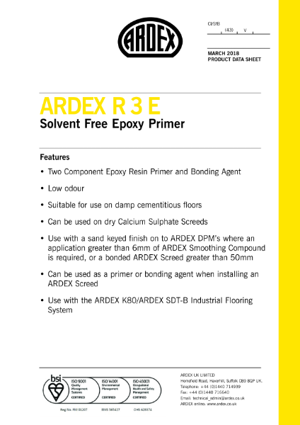 ARDEX R3E Datasheet