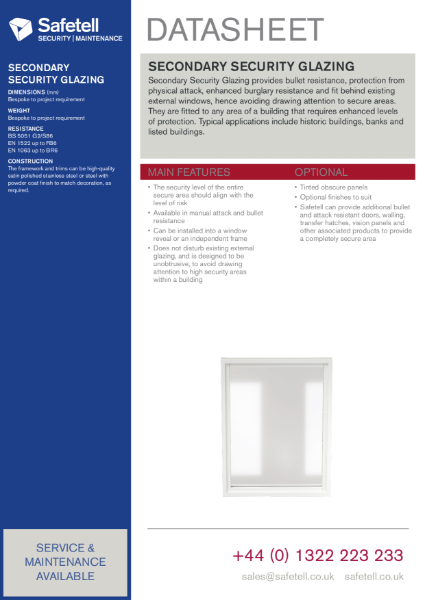 Secondary Security Glazing