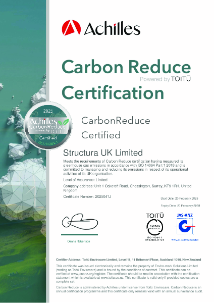 SUK Ltd - Certificate - ISO 14064 Part 1 2018 - Carbon Reduce Certification