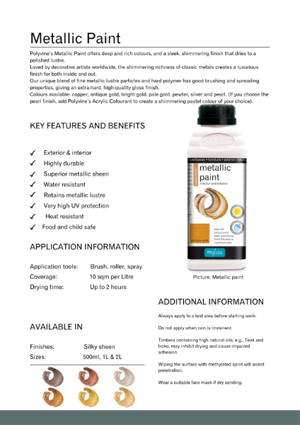 Metallic Paint Product Data Sheet