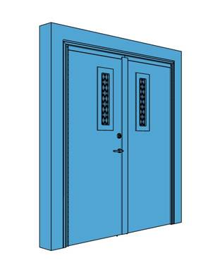 Double Metal Certified Security Door with Vision Panel