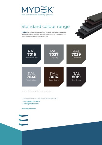 MyDek - Aluminium Decking Standard Colour Range