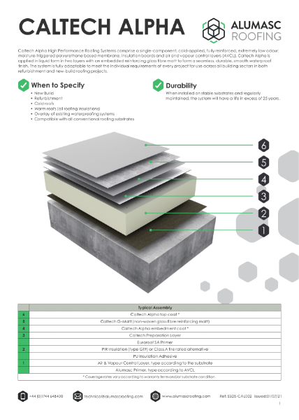 Caltech Alpha Liquid Roofing Data Sheet