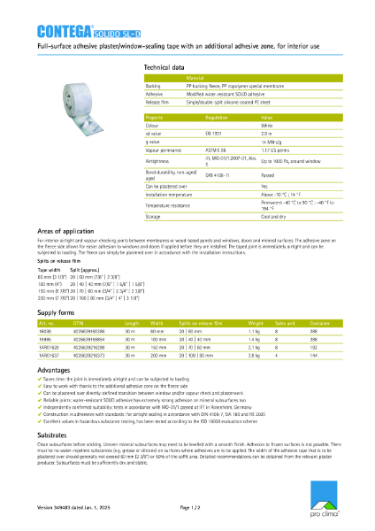 Contega Solido SL-D Technical Datasheet