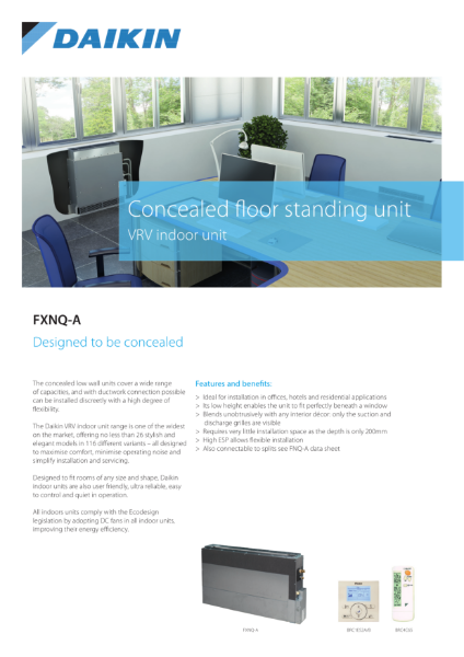 FXNQ-A (R410a Floor Mounted) Data Sheet
