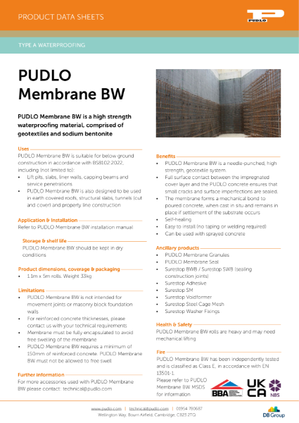 PUDLO BW Membrane Technical Datasheet