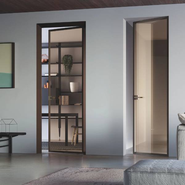 ECLISSE 40 Hinged Aluminium Framed Glass - Door