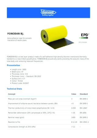 Fonodan BJ - Data Sheet