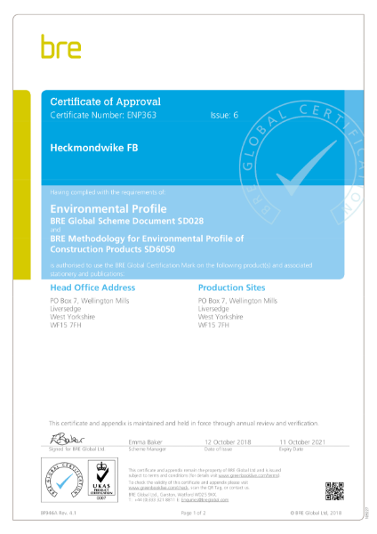 Heckmondwike BREEAM Certifcation