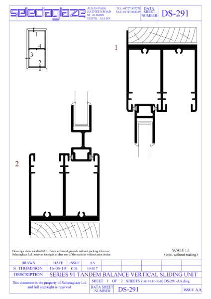 Heavy Duty 91VS Sections Sheet