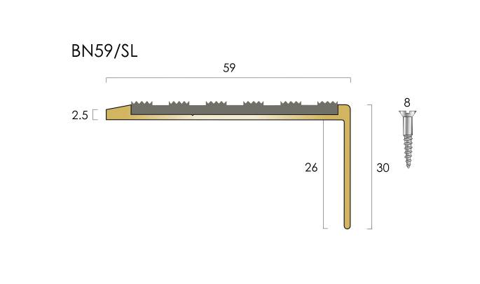 BN59SL Brass Stair Nosings - Stair Nosings