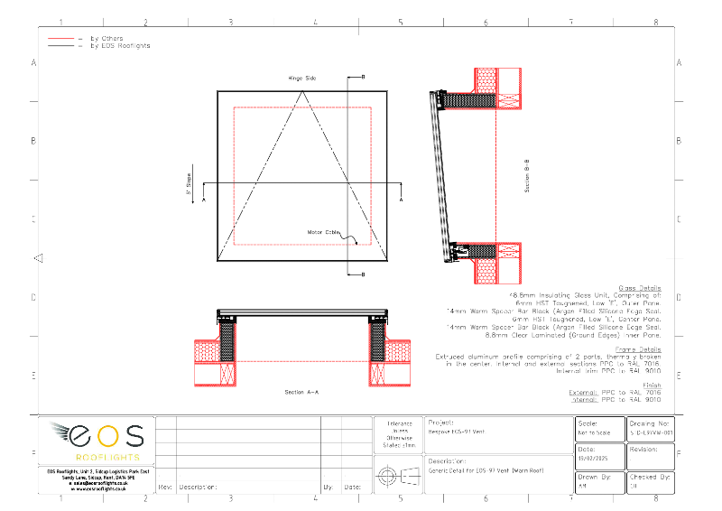 EOS-97 Vent  (Integrated Upstand) (Triple Glazed) (Warm Roof)