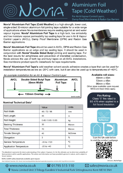 Novia Aluminium Foil Tape Datasheet