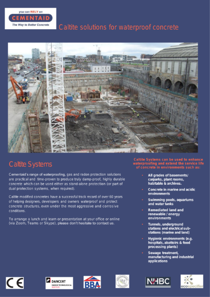 Caltite Solutions for Waterproof Concrete - Caltite Systems