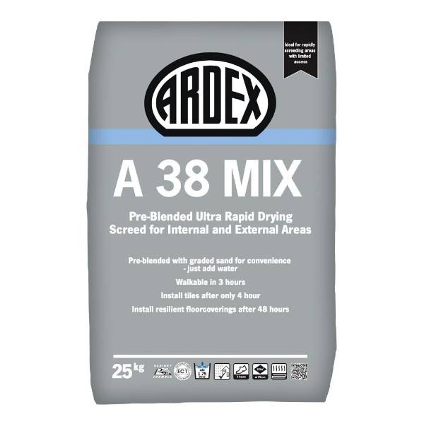 ARDEX A 38 MIX Pre-Blended Rapid Drying Screed