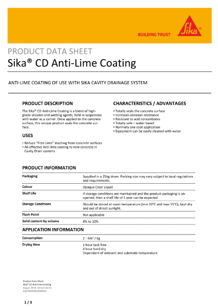 SikaCD Anti Lime Coating PDS