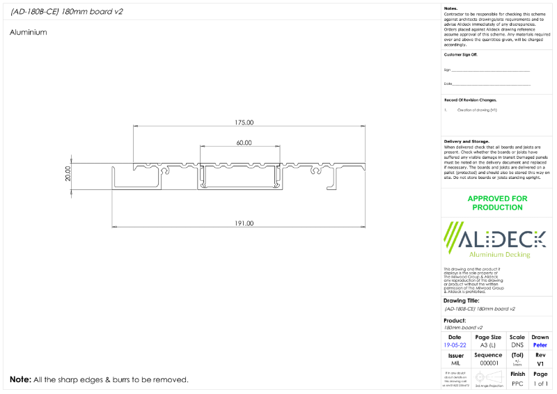 AliDeck Ultra Decking Board CAD