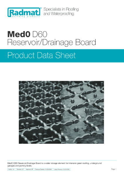 MedO D60 Reservoir Drainage Board PDS