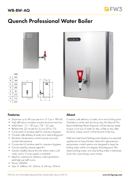 Quench Water Boiler (WB-BW-AQ-(C)) Data Sheet