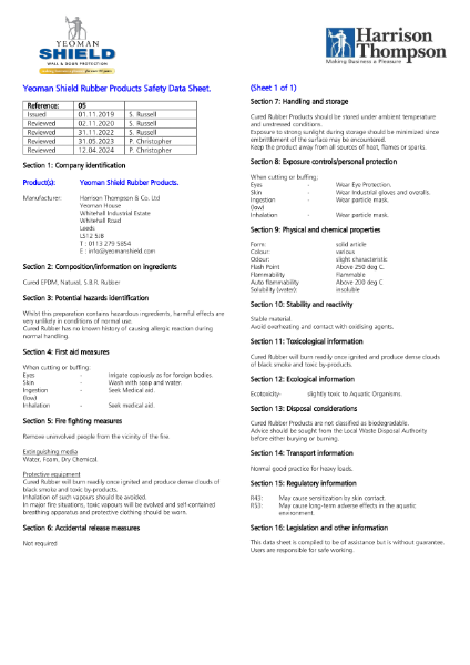 Safety Data Sheet - Rubber