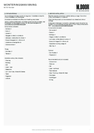 Monteringsanvisning - M.100 Flexidør