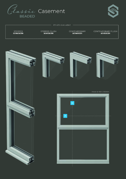 Classic Beaded Casement Window Data Sheet