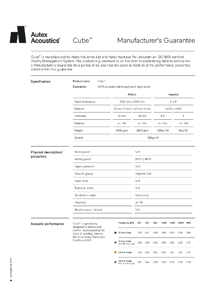 Cove Manufacturers Warranty