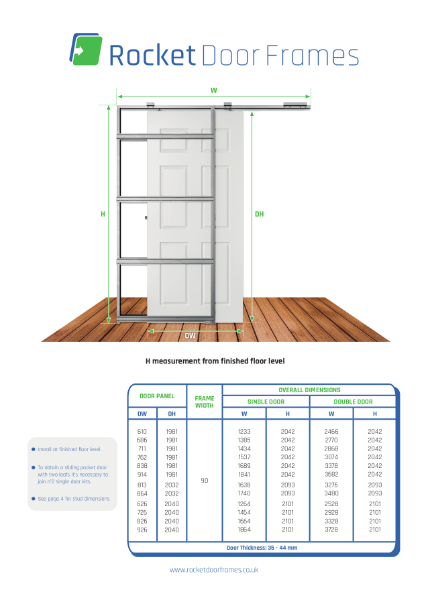 Installation Instructions 90mm Stud