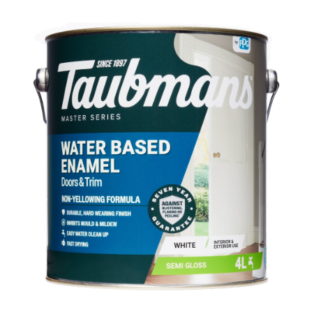 Taubmans Water Based Enamel Semi Gloss on New Timber with Taubmans 3 in 1 Prep