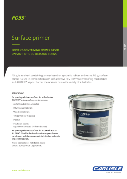 FG35 Surface Primer Data Sheet