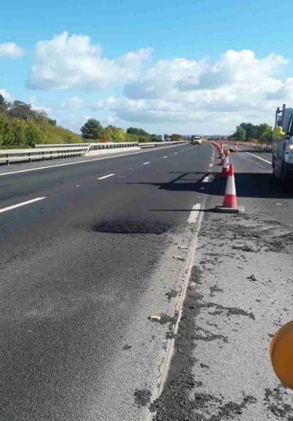 Tough Patch repairs dangerous pothole on M180