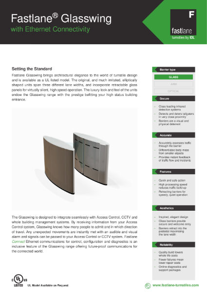 Fastlane Glasswing Range Data Sheet