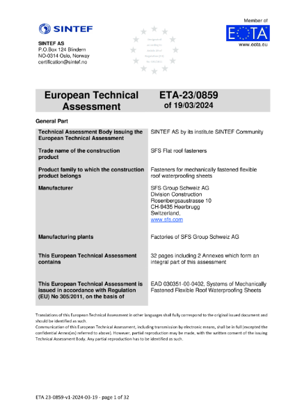 European Technical Approval (ETA)