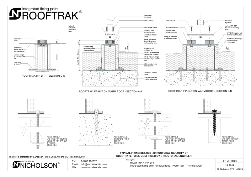 ROOFTRAK IFP-BI-T for warm roof Tech Data Sheet