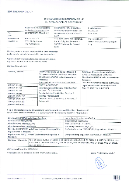 Certificate of Conformity