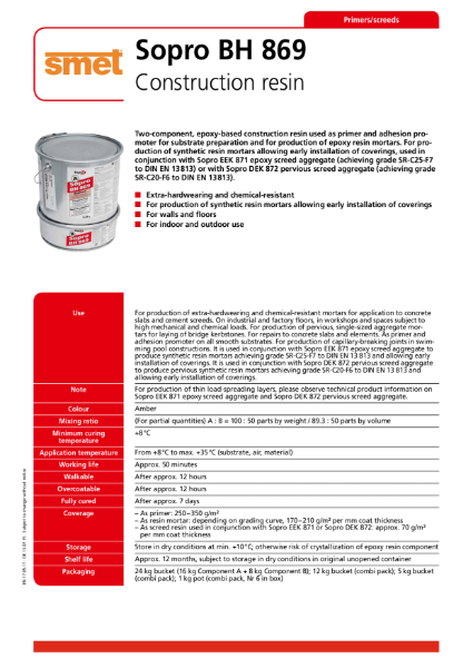 TDS Sopro BH 869 Epoxy Primer