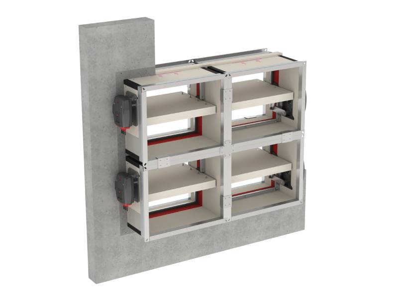 CU2/B - Large Rectangular Fire Damper Assembly - EIS - 60-120 minutes (max  W3050 x H1650 mm) - Maximum Four Individual Fire Dampers