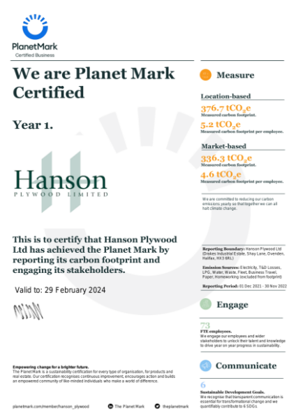 Planet Mark Certification 