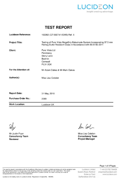 Bullet Guard Bullet Resistant Frameless Glass Balustrade