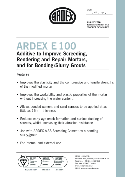 ARDEX E 100 Datasheet