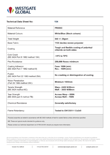 FR850C Technical Data Sheet