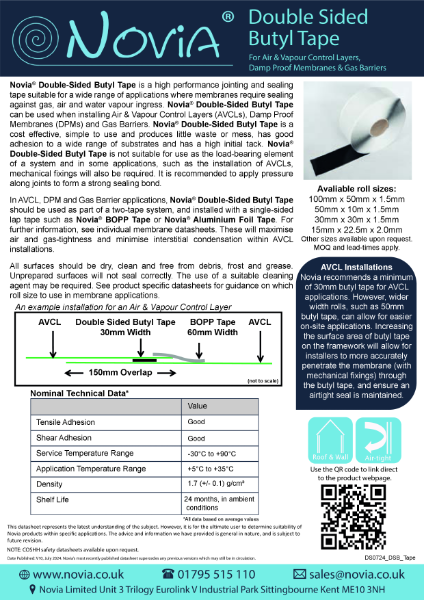 Novia Double sided Butyl tape