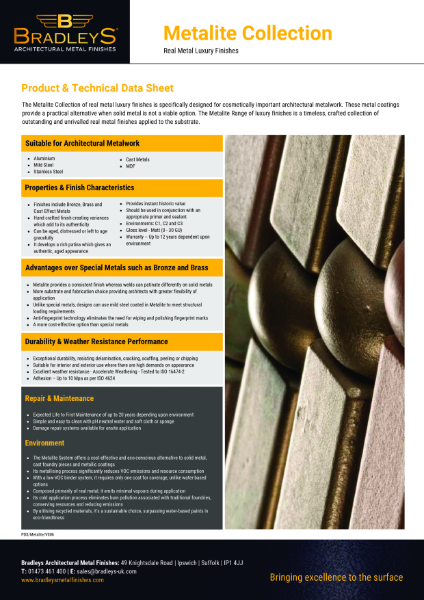 Metalite Product & Technical Data Sheet