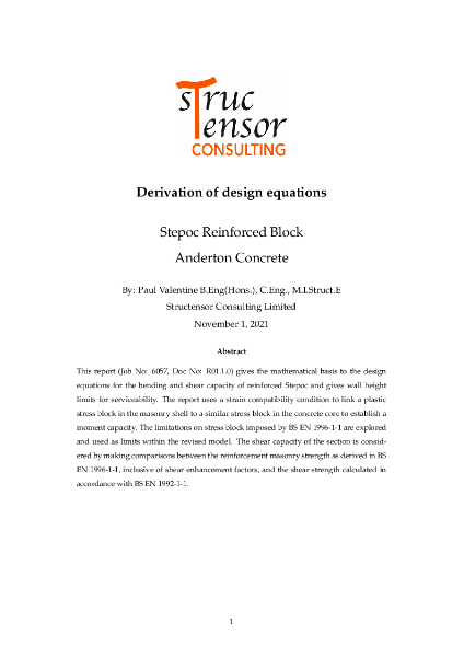 Stepoc derivation of design equations