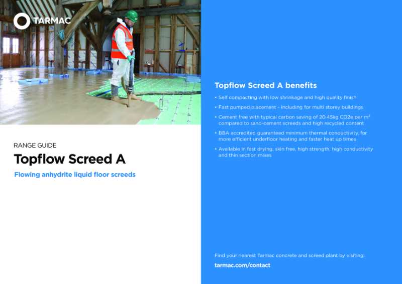 Topflow Screed A Range Guide and Product Data