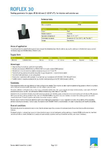 Roflex 30 Technical Datasheet
