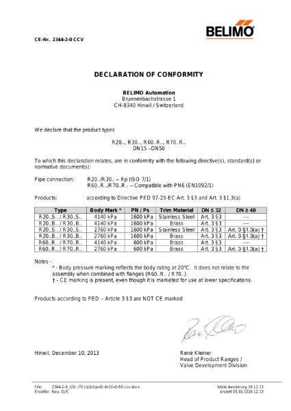 Belimo PED Control Valve