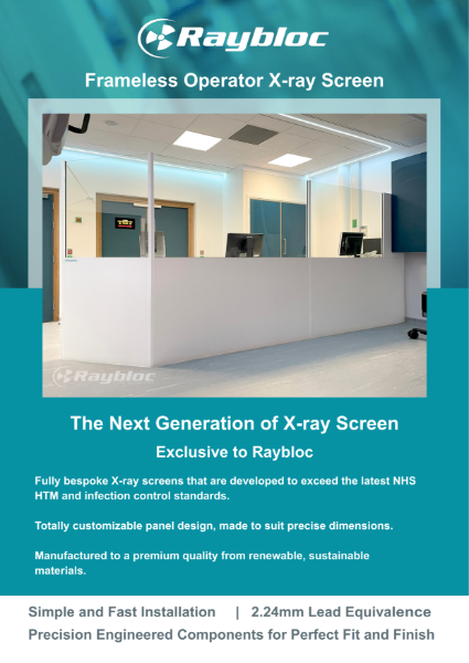 Raybloc Radiation Protective Frameless Operator Screen Leaflet